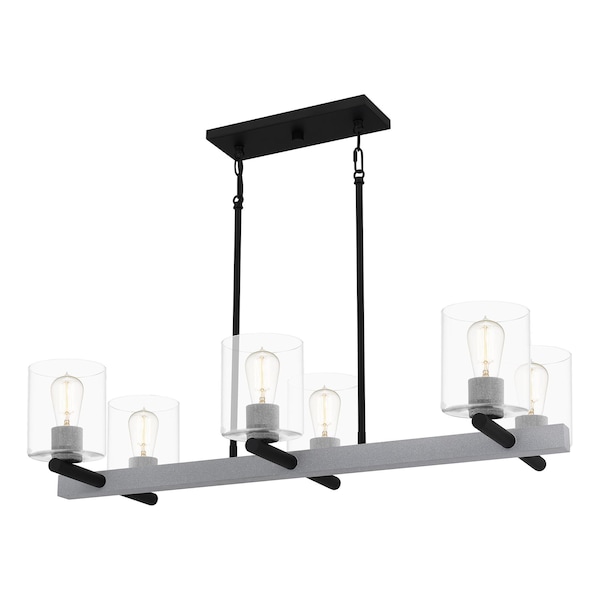 Quoizel Caldwell 6-Light Matte Black Island Light CDW138MBK - main